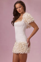 Chic Cropped Bolero in Pearl