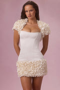 Chic Cropped Bolero in Pearl