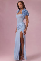Chic Cropped Bolero in Sky Blue