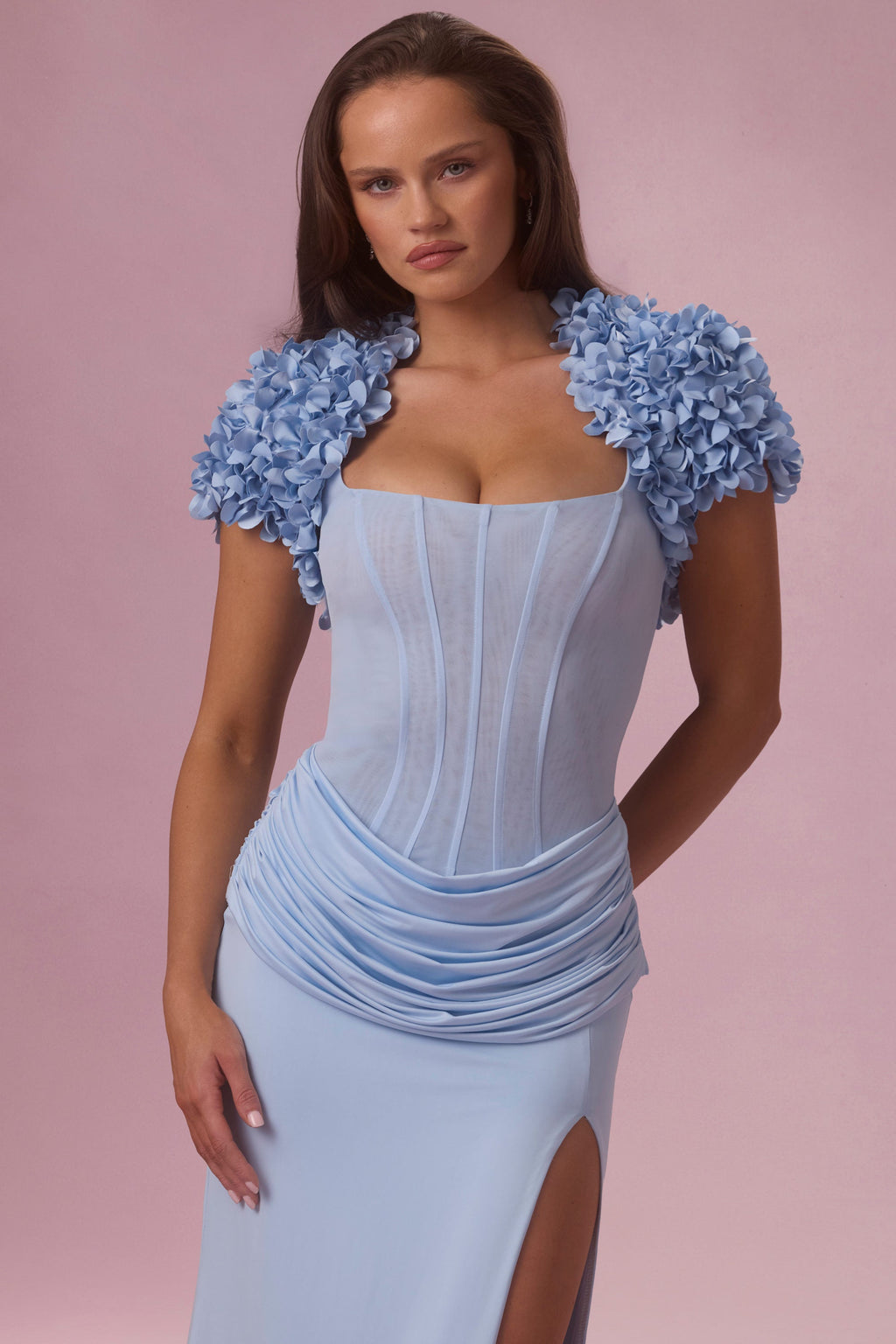 Chic Cropped Bolero in Sky Blue