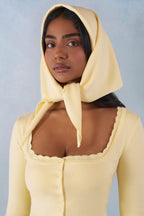 Chic Knit Headscarf in Butter Yellow