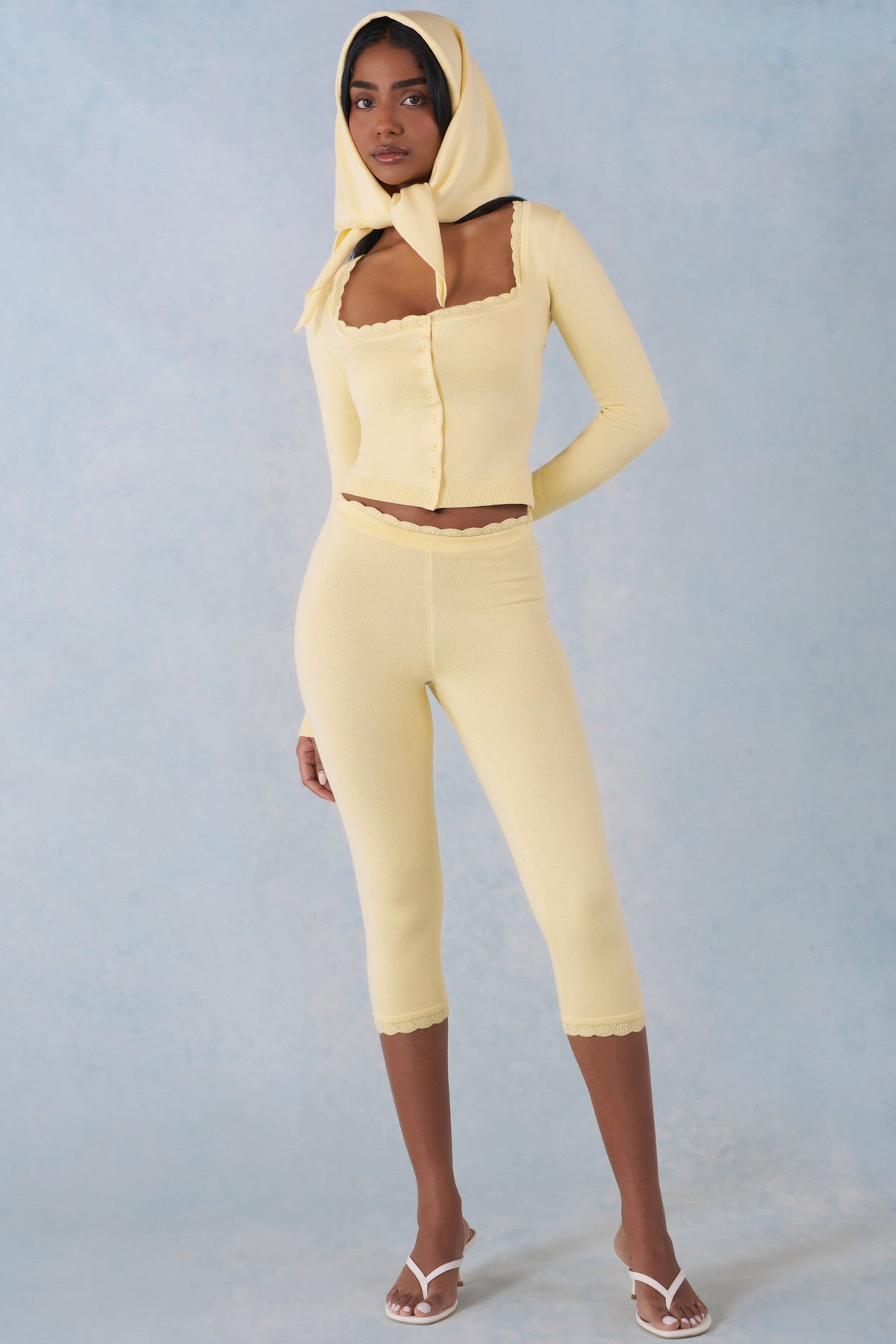 Chic Knit Headscarf in Butter Yellow