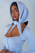 Chic Knit Headscarf in Soft Blue