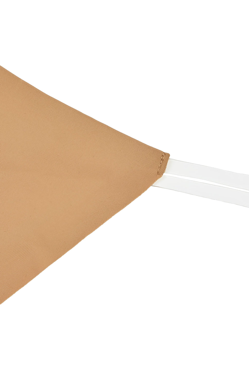 Chic Seamless Knit Clear Strap Thong in Caramel