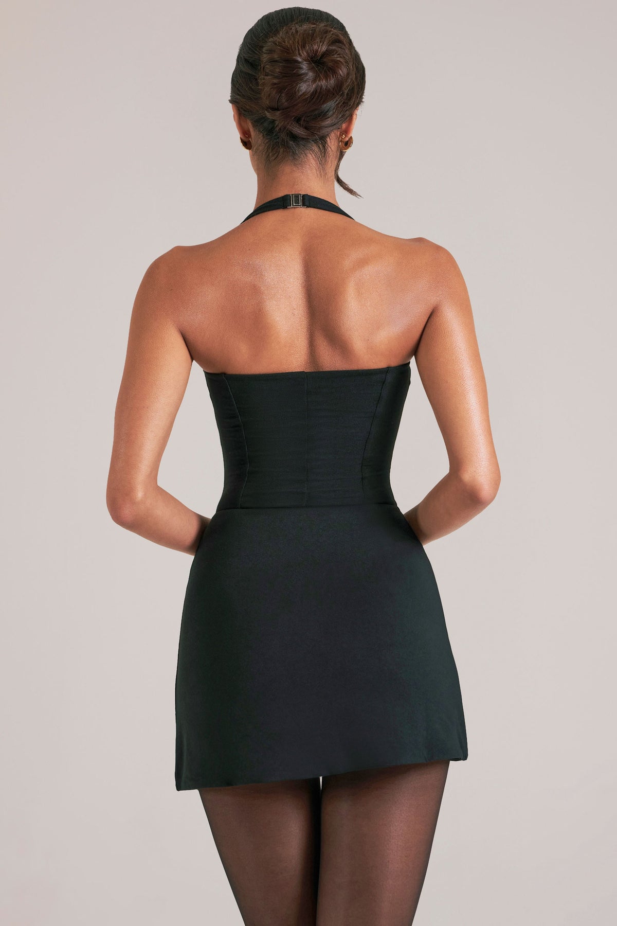Chic Longline Halterneck Top in Black