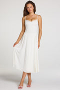 Chic Modal Lace-Trim Midaxi Dress in White