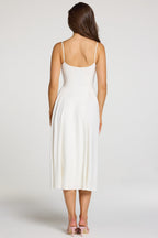 Chic Modal Lace-Trim Midaxi Dress in White