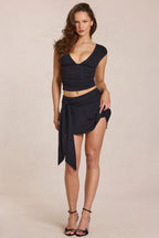 Chic Mid-Rise Skort in Black
