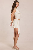 Chic Mid-Rise Skort in Ivory