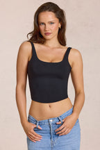 Chic Modal Tie-Back Top in Black