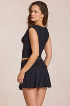 Chic Modal Plunge Top in Black