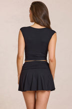 Chic Modal Plunge Top in Black