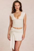 Chic Modal Plunge Top in Ivory