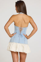Chic Denim Mini Dress in Light Denim
