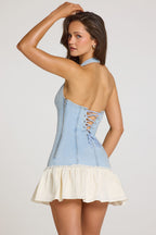 Chic Denim Mini Dress in Light Denim