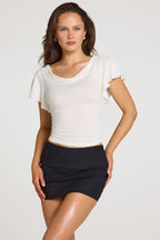 Chic Modal Cowl-Neck Top in White