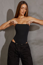 Chic Bandeau Bodysuit in Black
