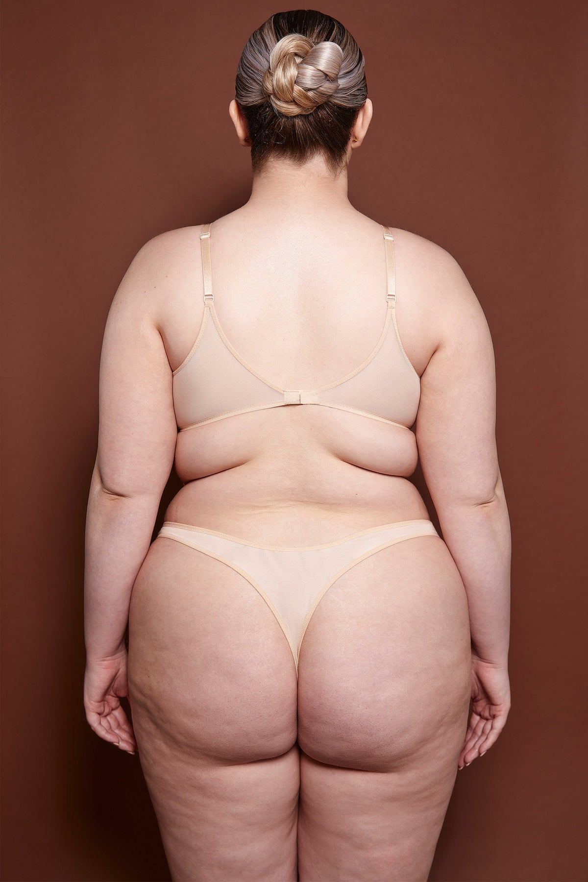 Chic Soft Mesh Single Layer Underwired Bra in Beige