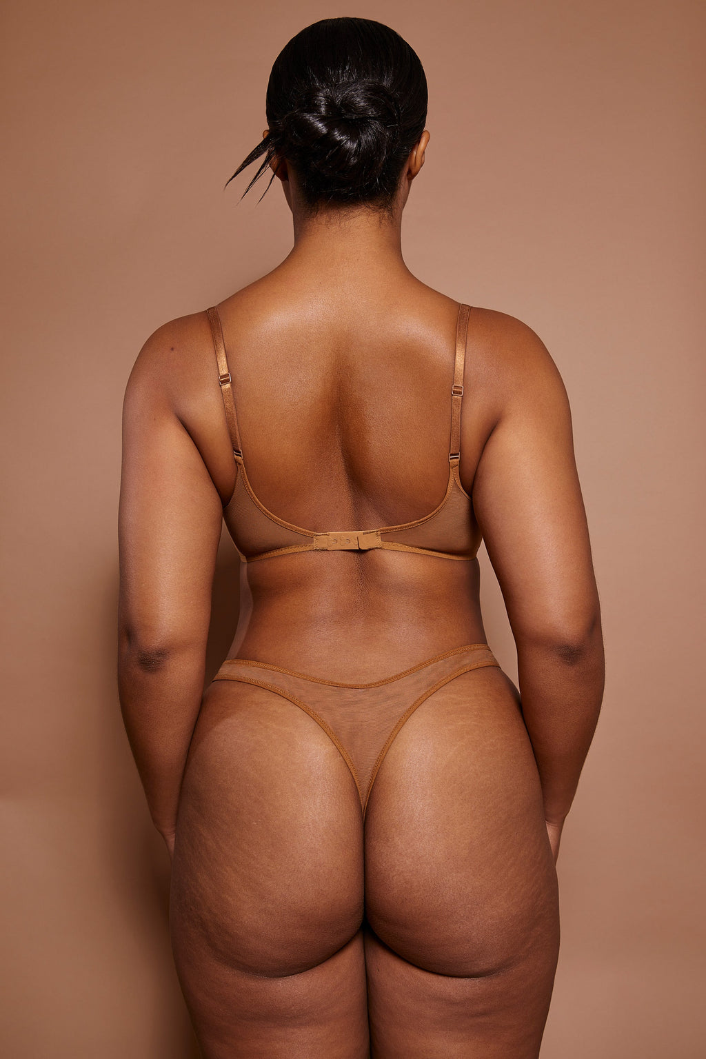 Chic Soft Mesh Single Layer Underwired Bra in Almond