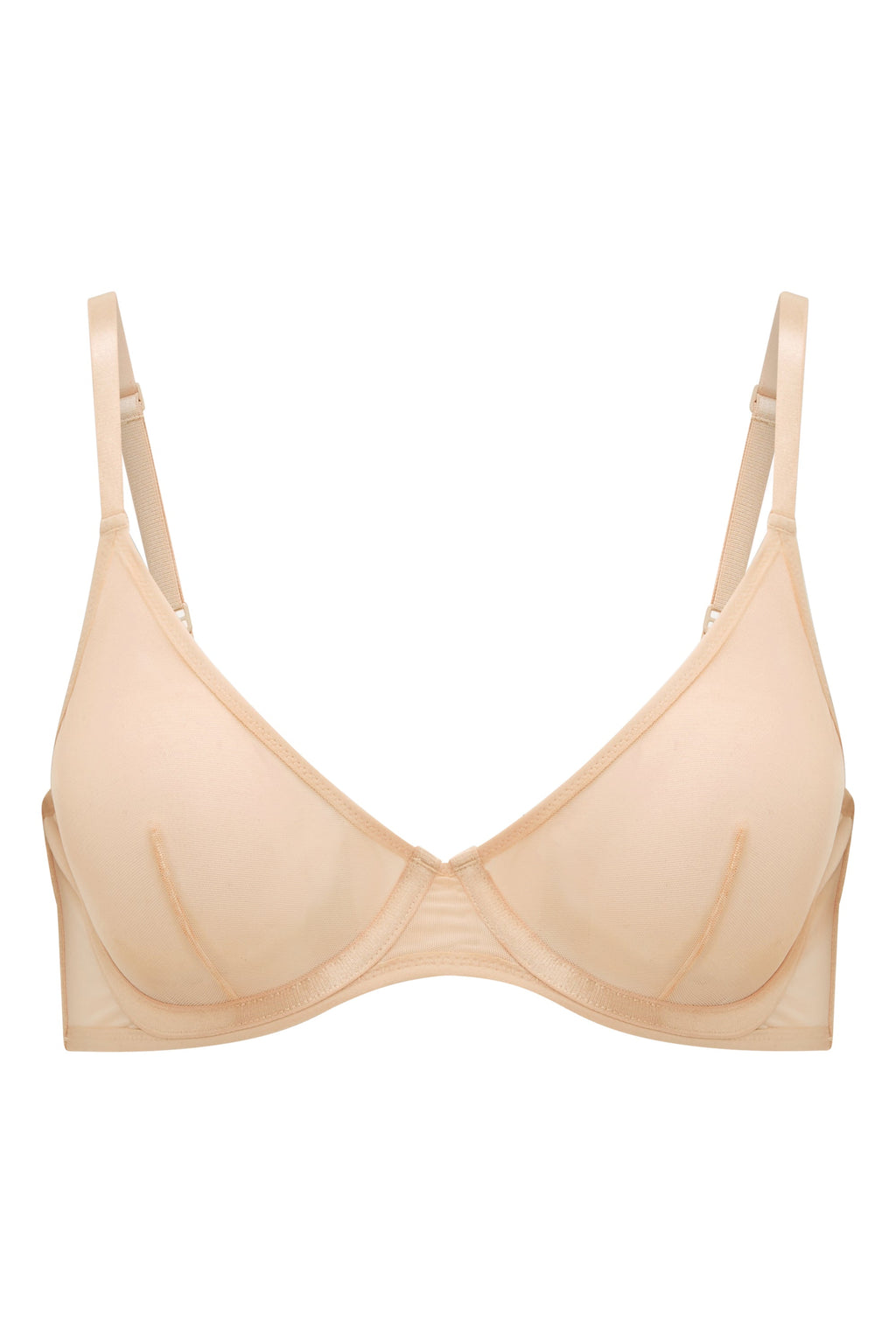 Chic Soft Mesh Single Layer Underwired Bra in Beige