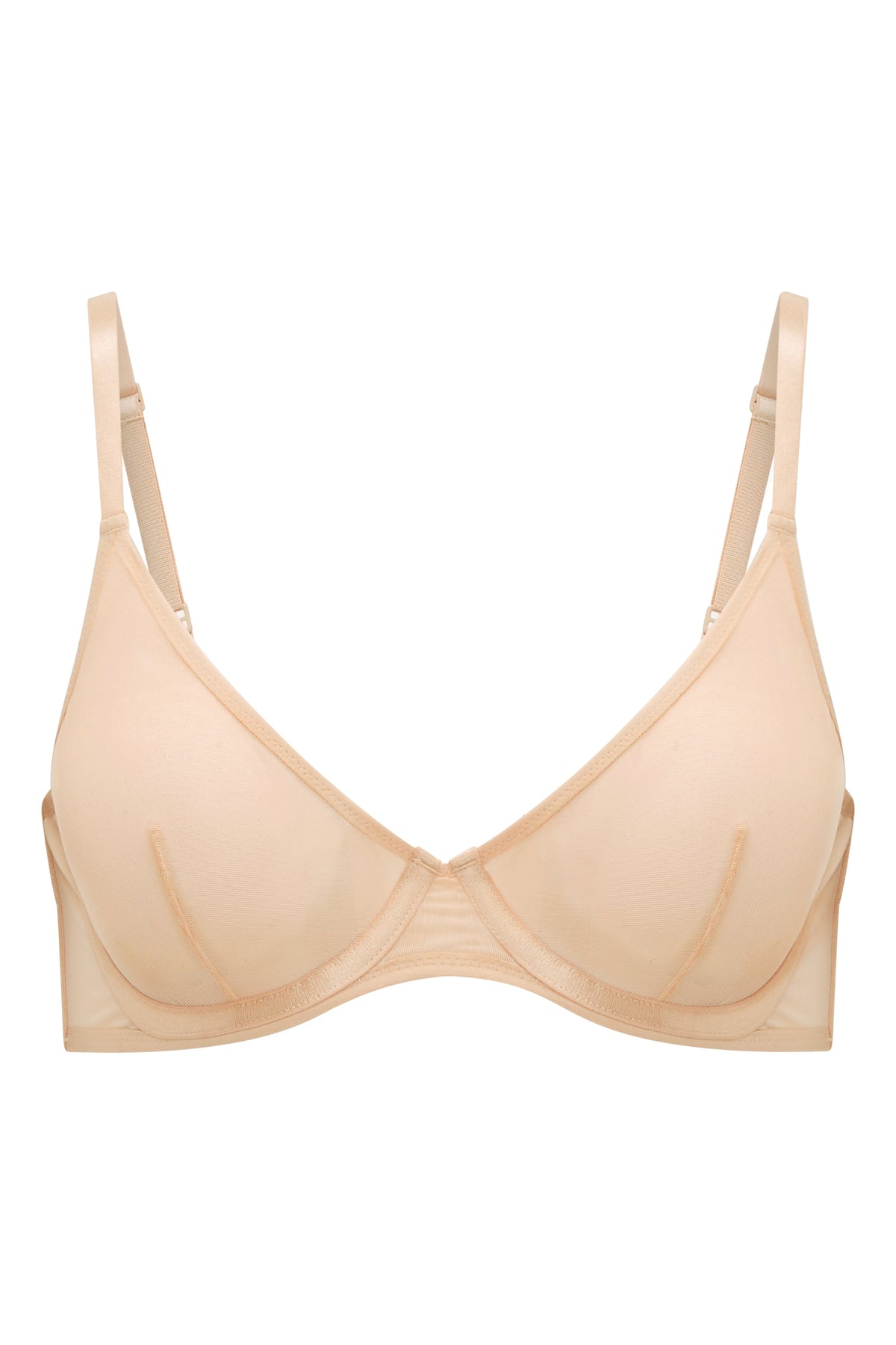 Chic Soft Mesh Single Layer Underwired Bra in Beige
