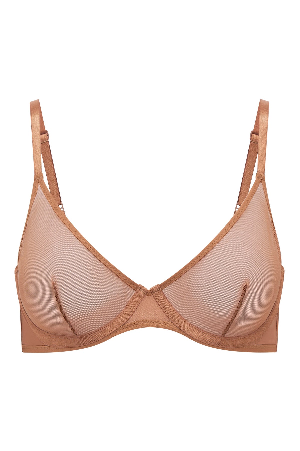 Chic Soft Mesh Single Layer Underwired Bra in Honey