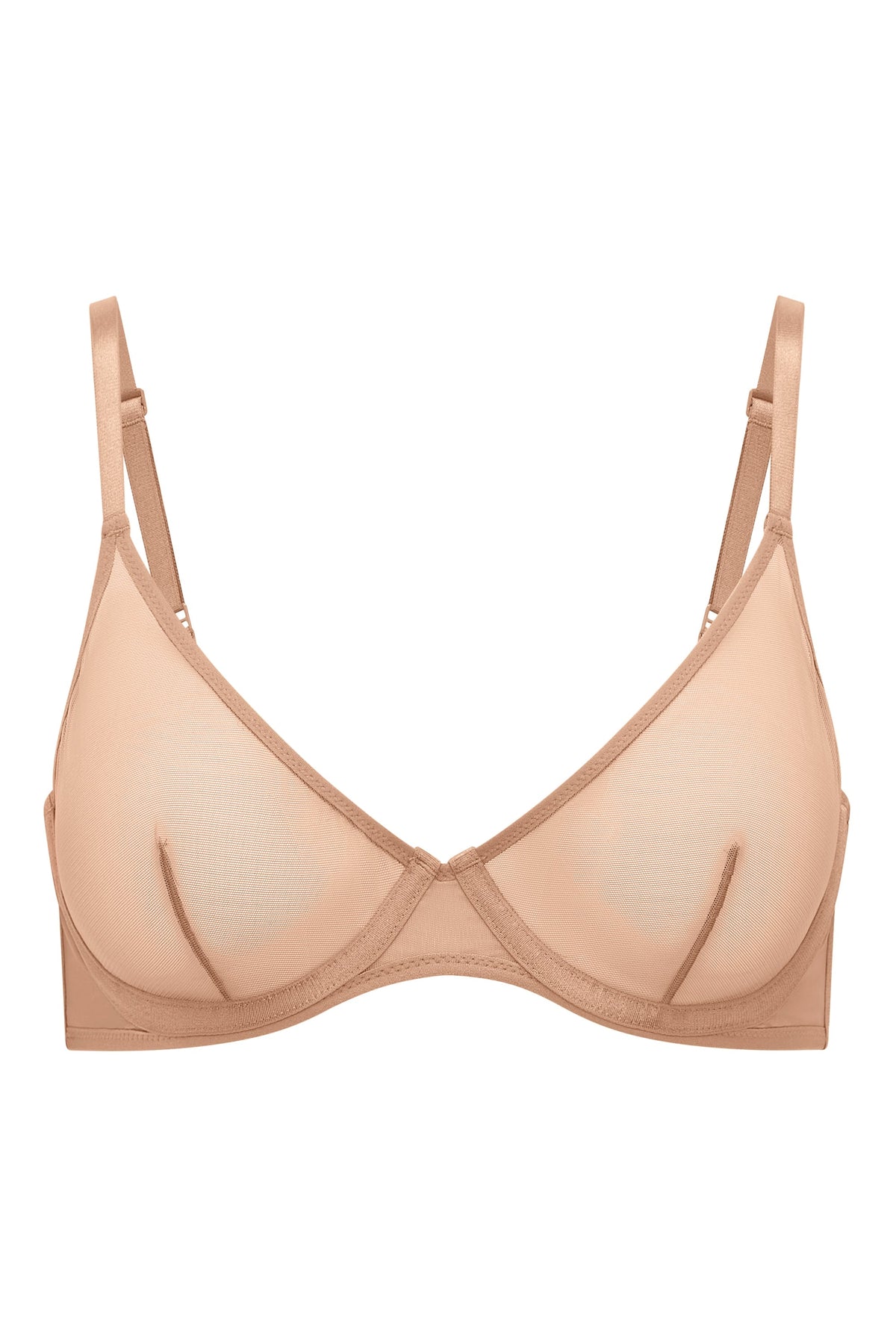 Chic Soft Mesh Single Layer Underwired Bra in Warm Peach
