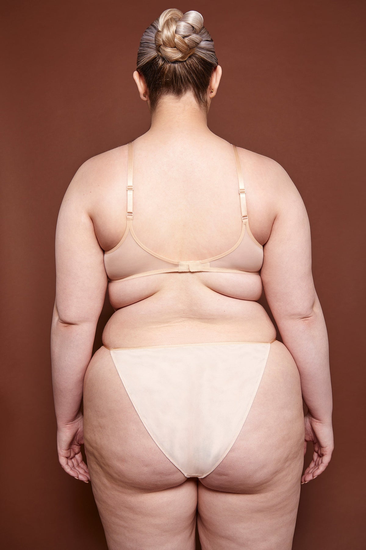 Chic Soft Mesh String Bikini in Beige