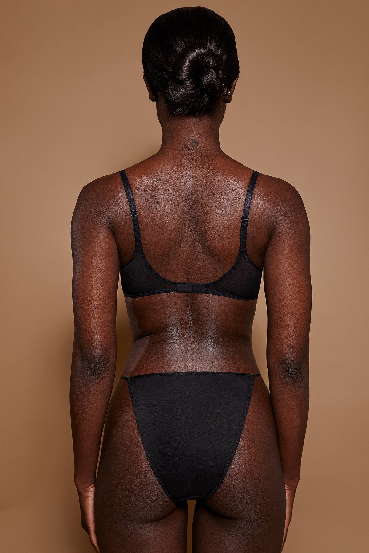 Chic Soft Mesh String Bikini in Black