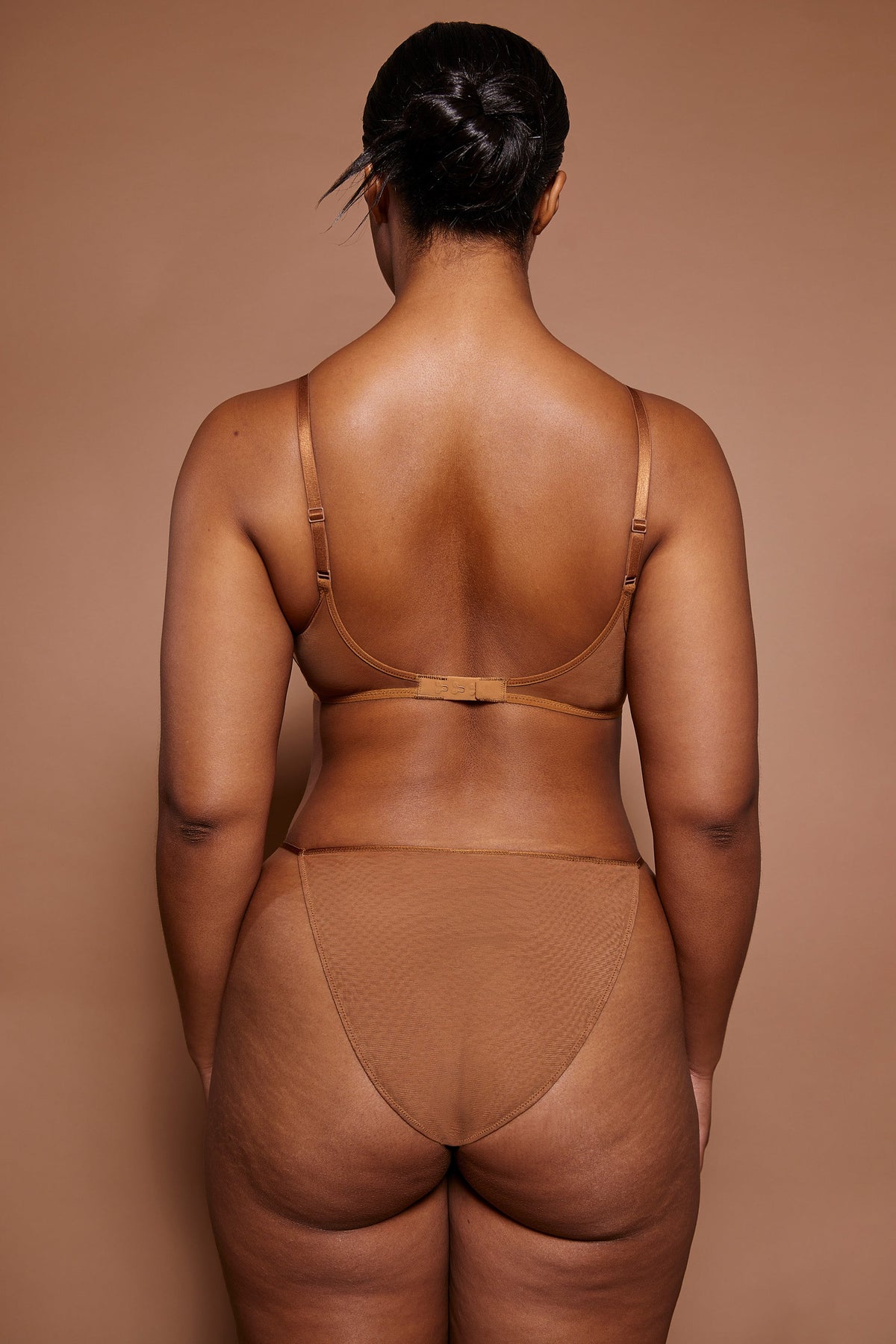Chic Soft Mesh String Bikini in Almond