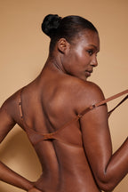 Chic Soft Mesh Single Layer Triangle Bra in Chestnut