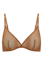 Chic Soft Mesh Single Layer Triangle Bra in Almond