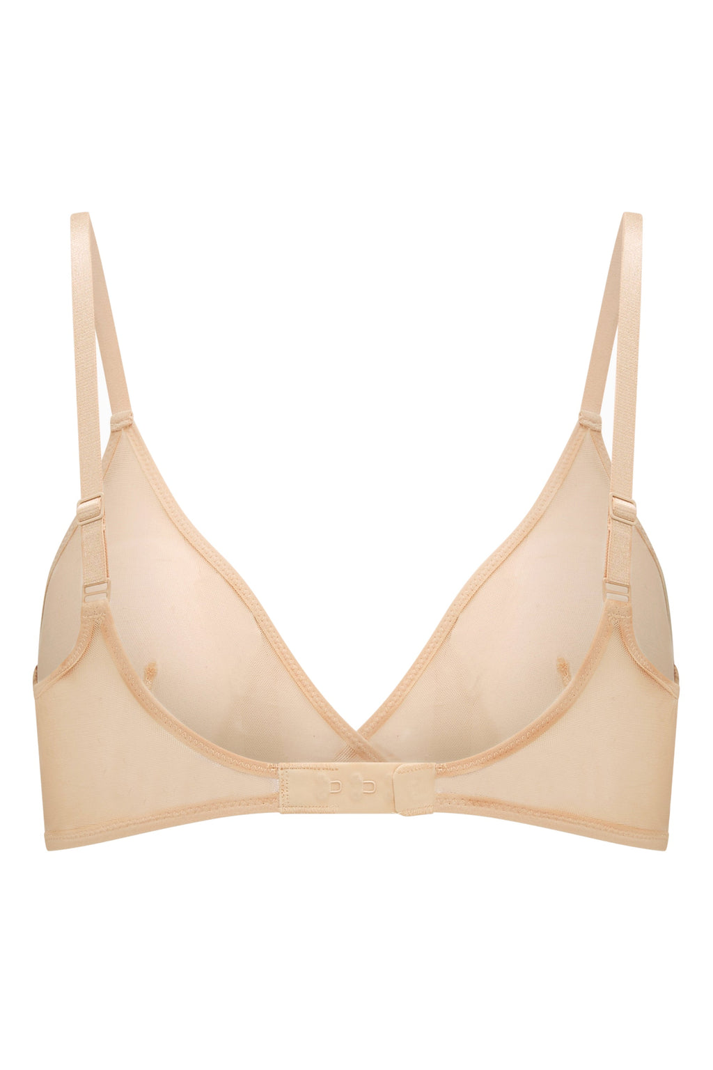 Chic Soft Mesh Single Layer Triangle Bra in Beige