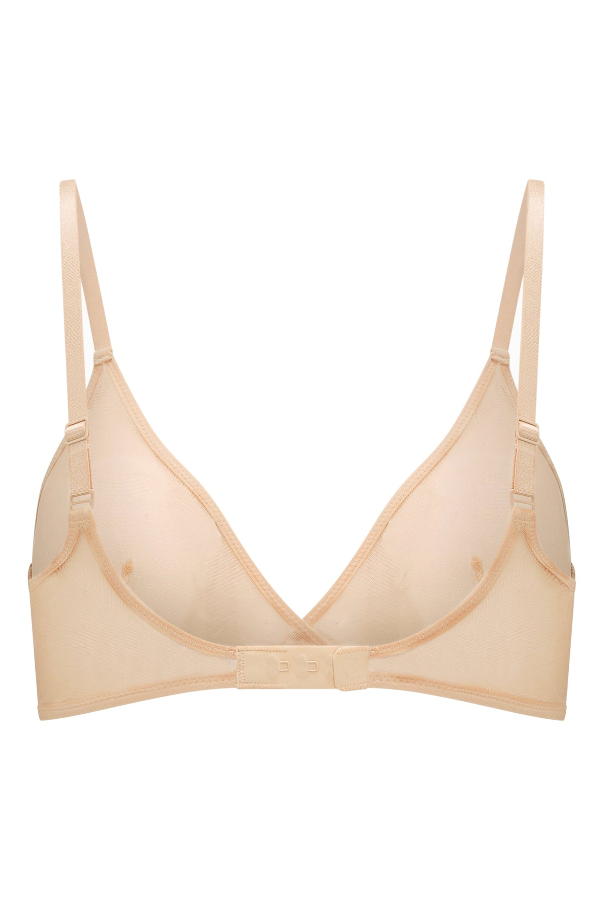 Chic Soft Mesh Single Layer Triangle Bra in Beige