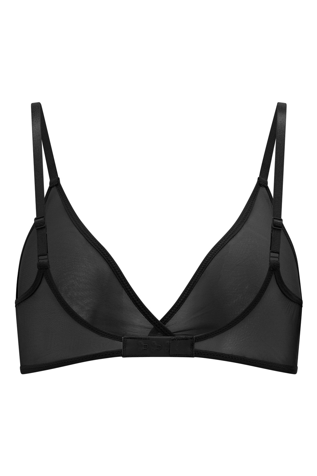 Chic Soft Mesh Single Layer Triangle Bra in Black