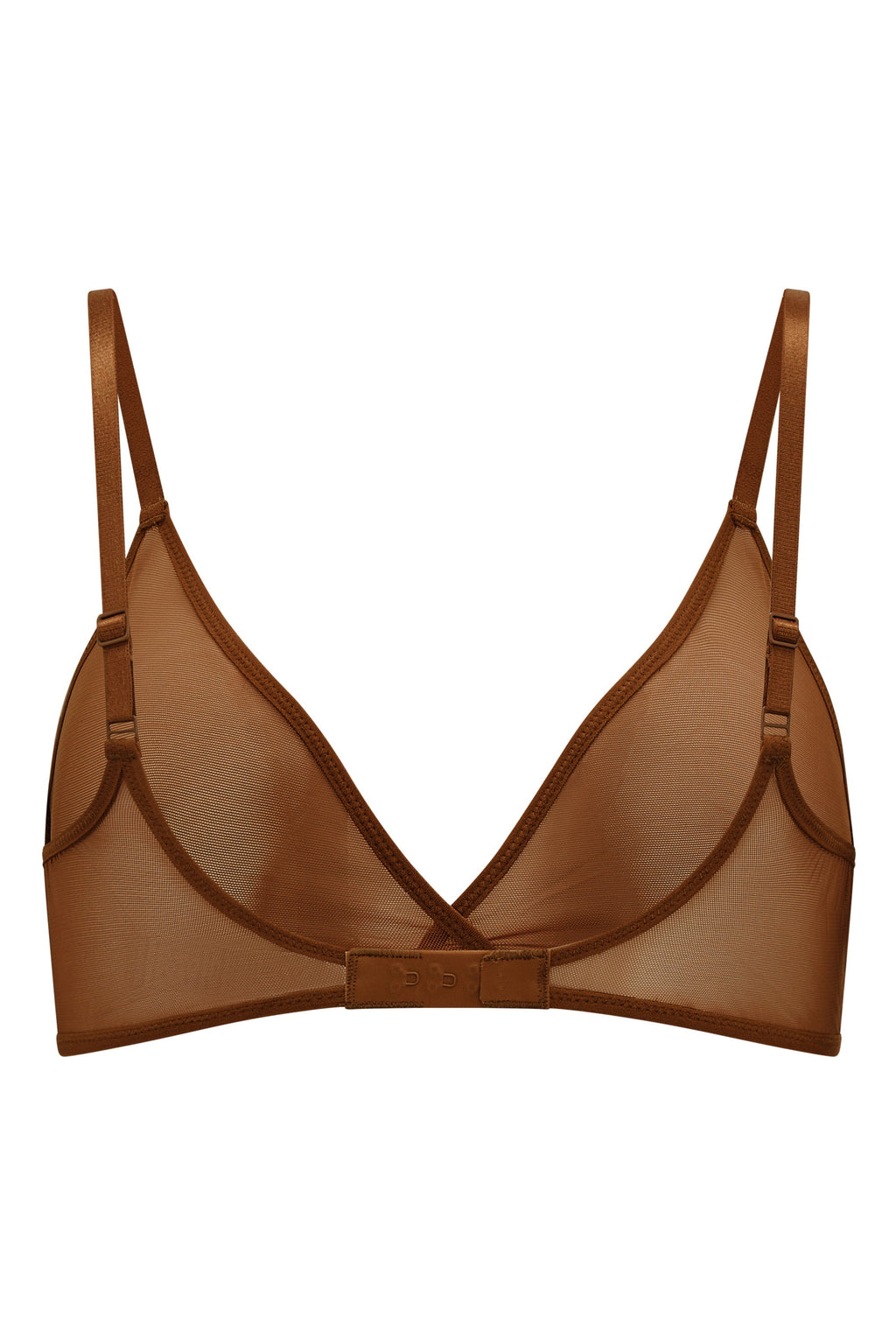 Chic Soft Mesh Single Layer Triangle Bra in Chestnut