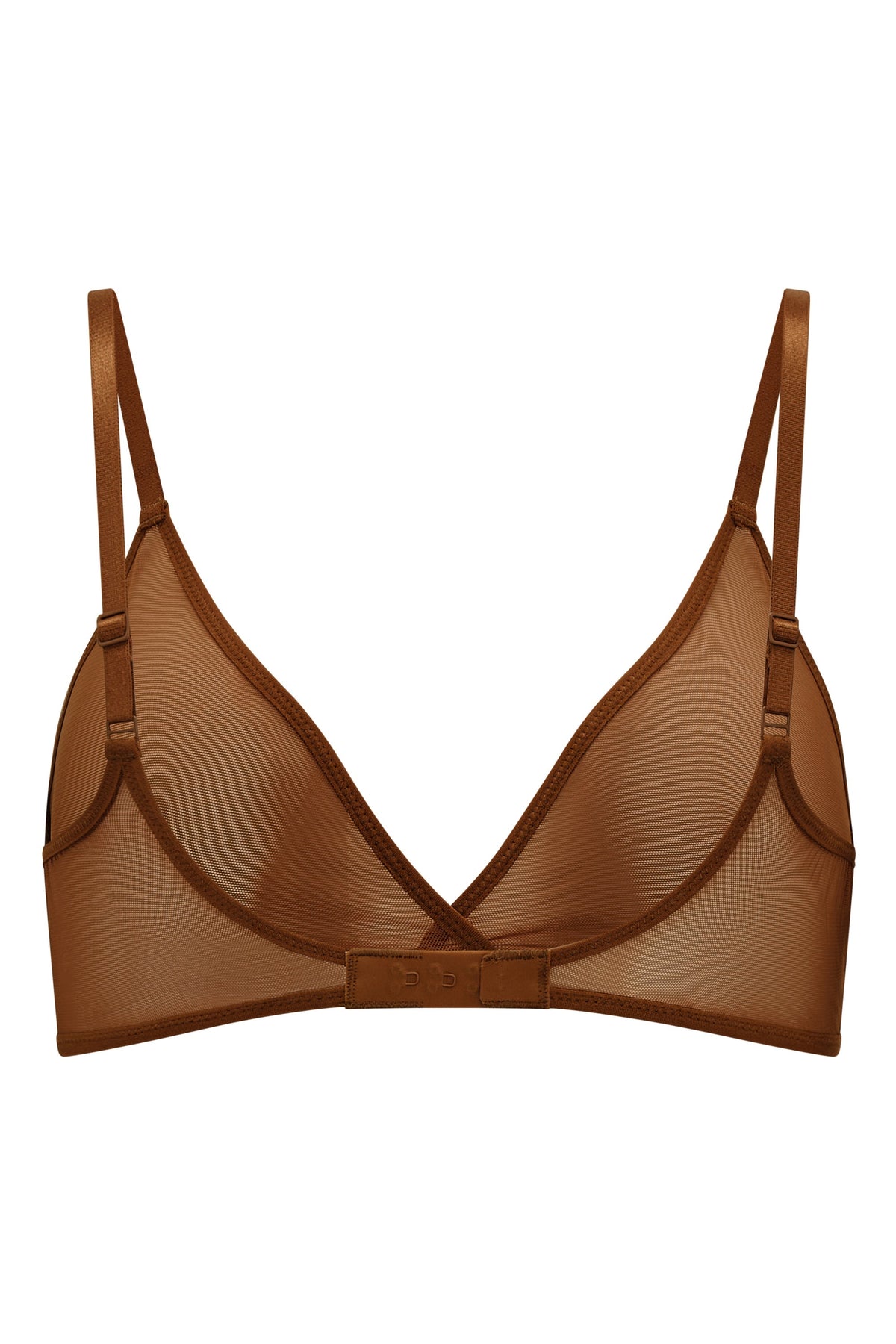 Chic Soft Mesh Single Layer Triangle Bra in Chestnut