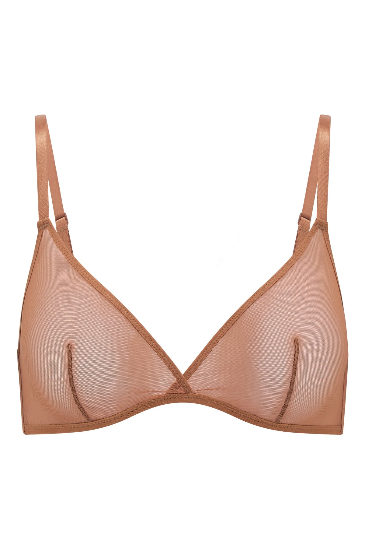 Chic Soft Mesh Single Layer Triangle Bra in Honey