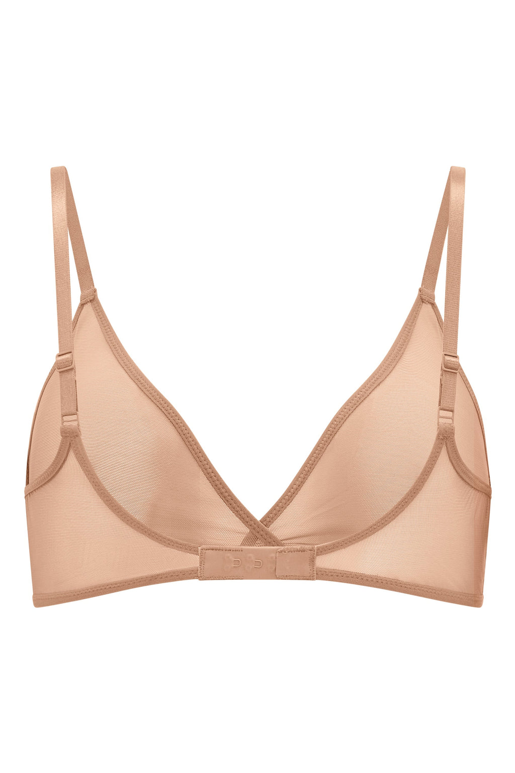 Chic Soft Mesh Single Layer Triangle Bra in Warm Peach