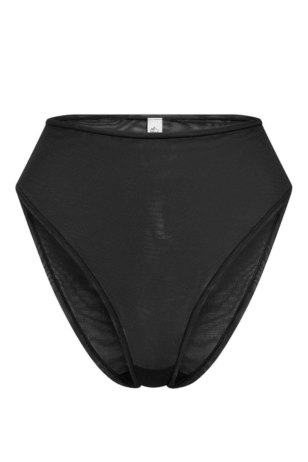 Chic Soft Mesh High Waisted Knicker in Black