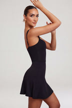 Chic Sweetheart Neckline Mini Dress in Black