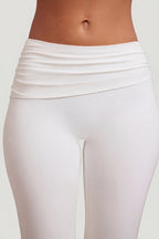 Chic Mid-Rise Straight Leg Trousers in White