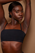 Chic Soft Mesh Bandeau Bra in Black