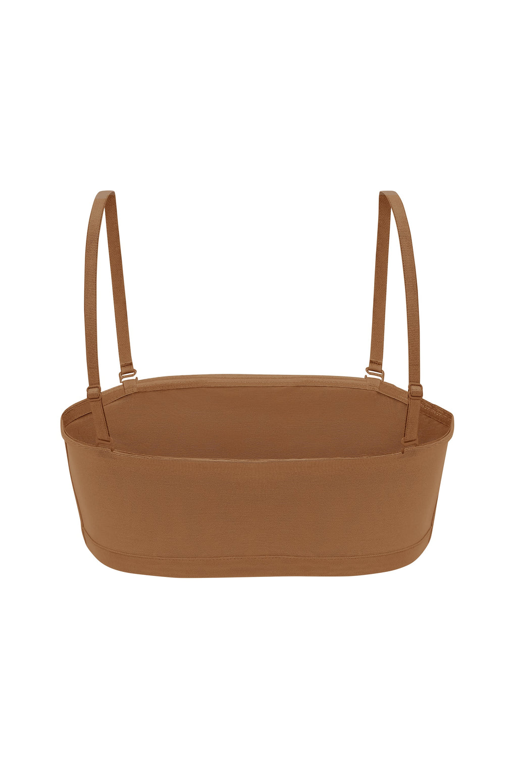 Chic Soft Mesh Bandeau Bra in Almond