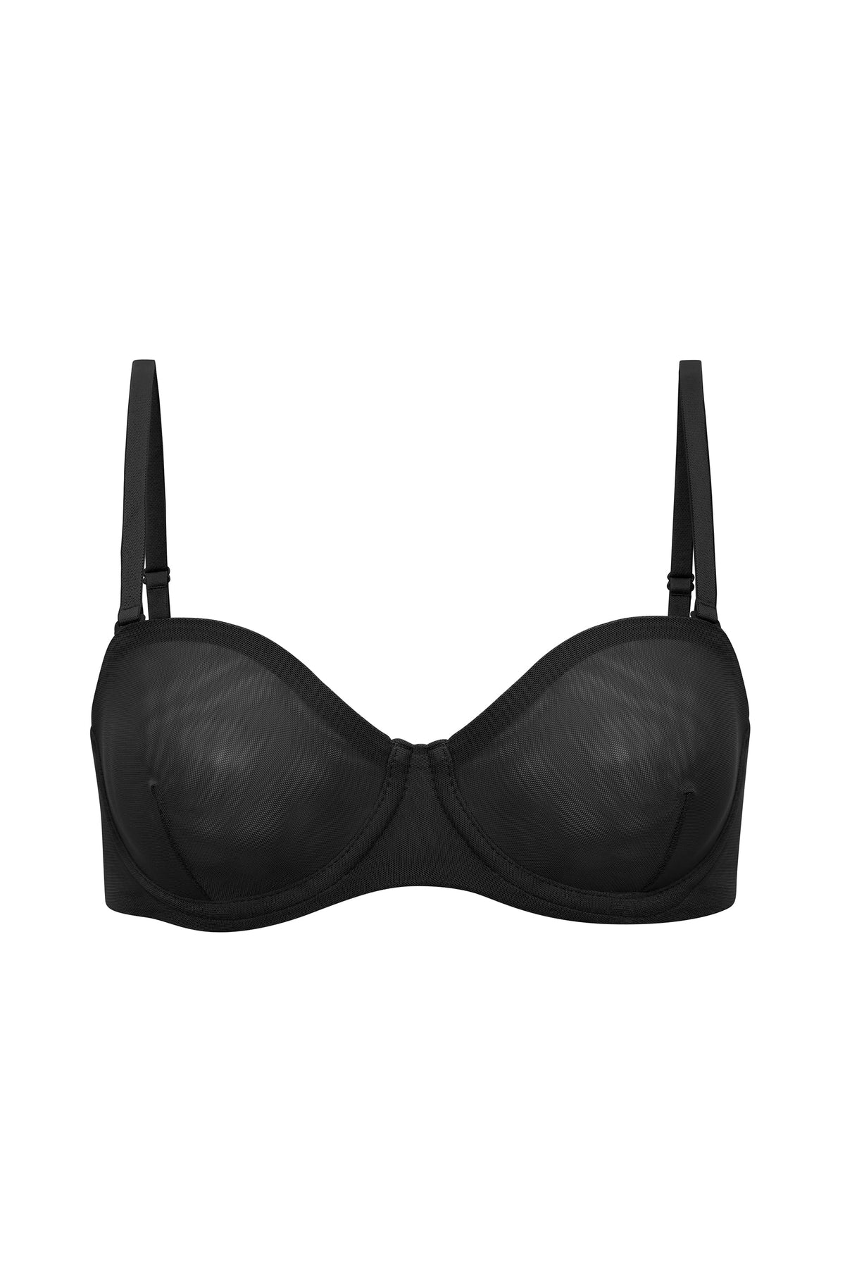 Chic Soft Mesh Strapless Bra in Black