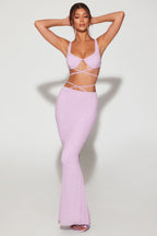 Chic Embellished Strappy Maxi Skirt in Lilac