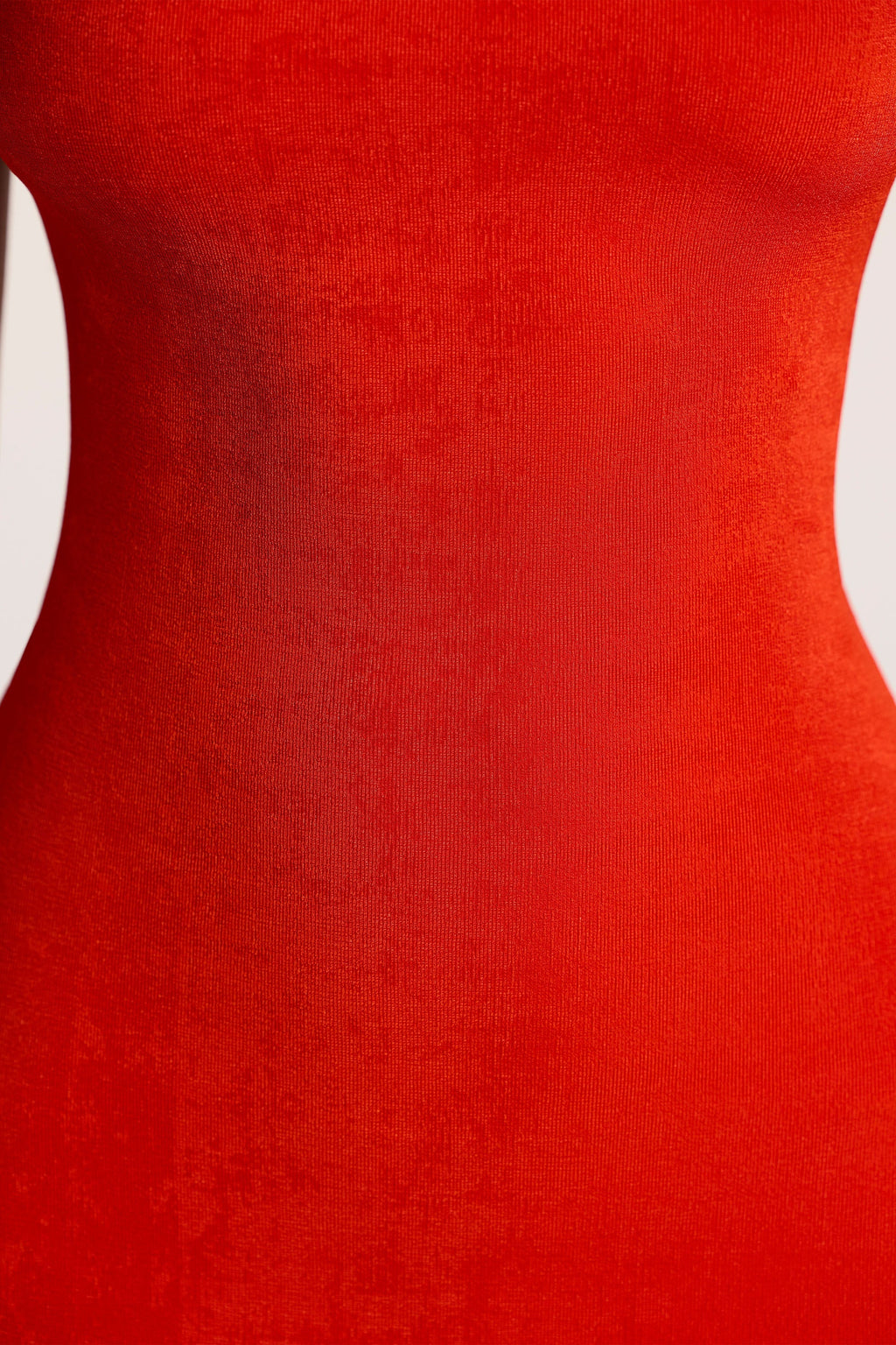 Chic Textured Jersey Open Back Maxi Dress in Fiery Red