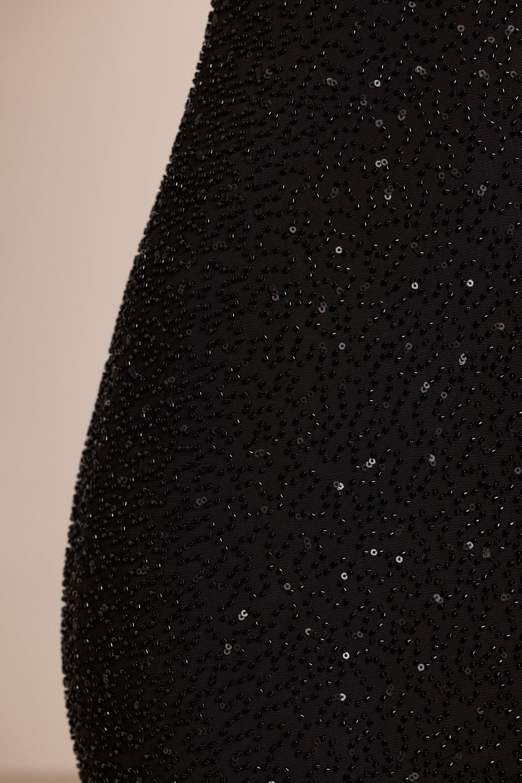 Chic Embellished Plunge Neck Mini Dress in Black