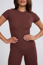 Chic Tall Mid Rise Wide Leg Trouser in Chocolate