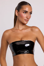 Chic Vinyl Bandeau Bralette in Black